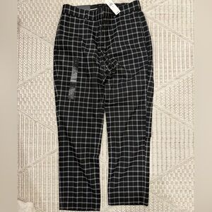 Banana Republic Black and White Plaid Trousers